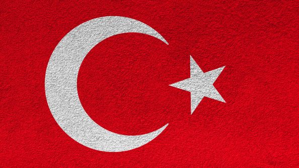 Tapete in den Farben der türkischen Nationalflagge.