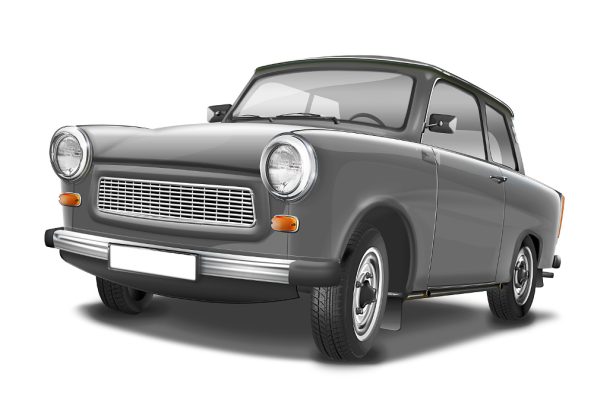 Schwarzer Trabant.