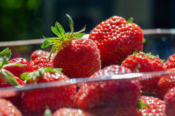 Erdbeeren in einer Schale.