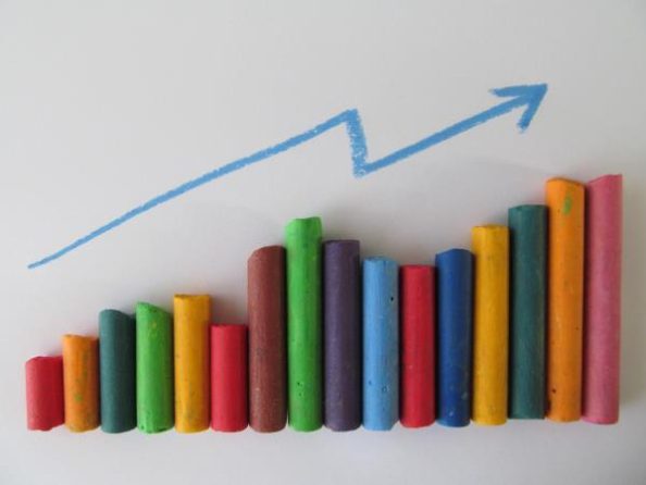 Eine Grafik symbolisiert wirtschaftliches Wachstum.