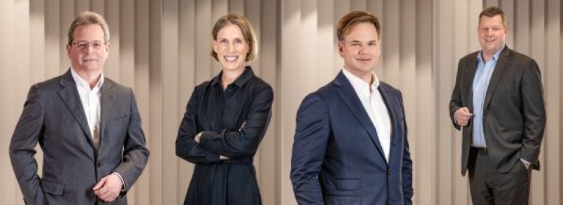 Die neue Führungsriege (von links): Dr. Christian Kohlpaintner, Dr. Kristin Neumann, Ewout van Jarwaarde und Michael Friede.