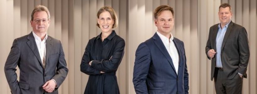 Die neue Führungsriege (von links): Dr. Christian Kohlpaintner, Dr. Kristin Neumann, Ewout van Jarwaarde und Michael Friede.